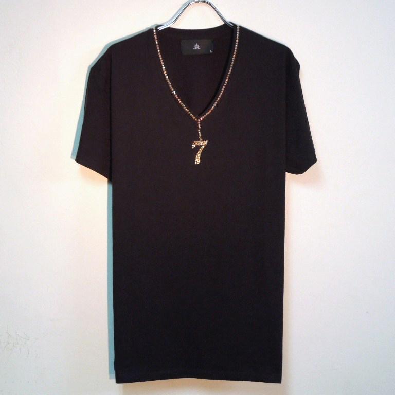 Seven Gold Swarovski necklace T-shirt ��lack
