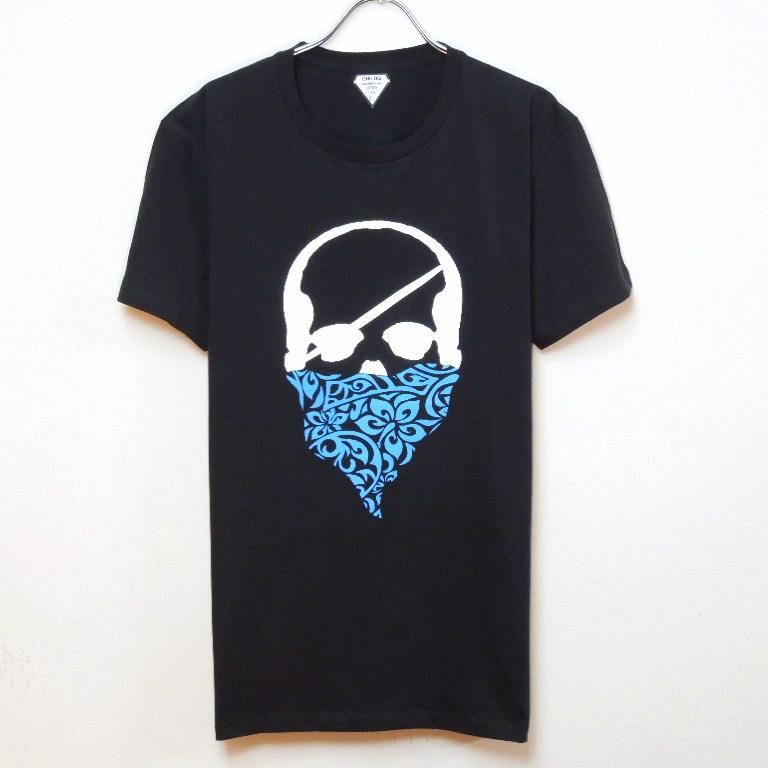 Skull Hibiscus bandana T-shirt black