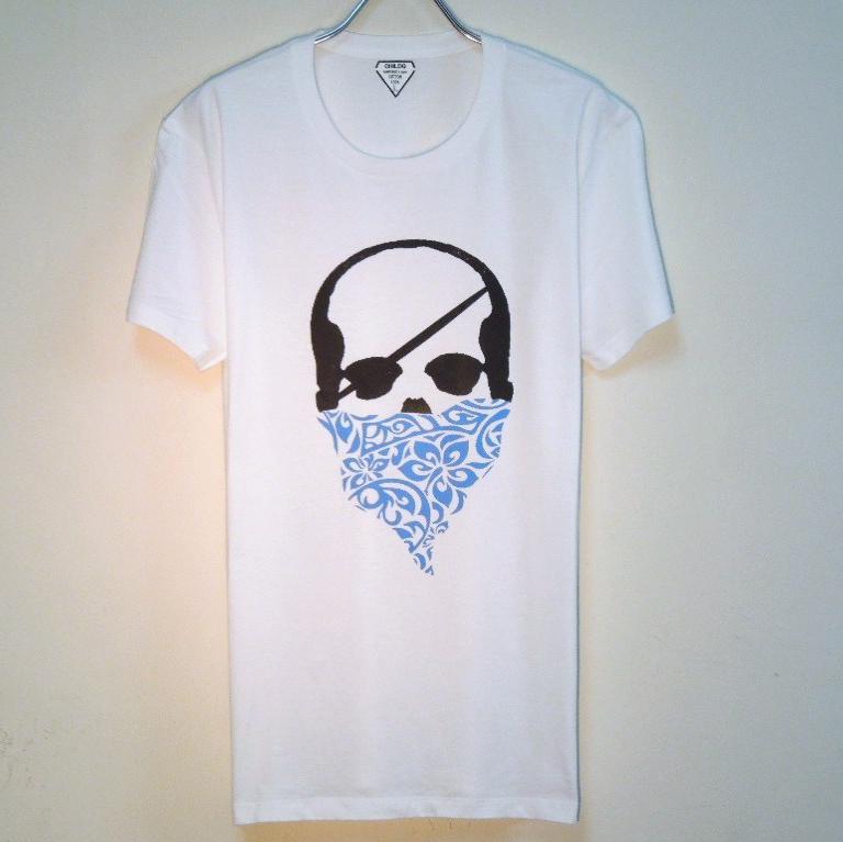 Skull Hibiscus bandana T-shirt  white