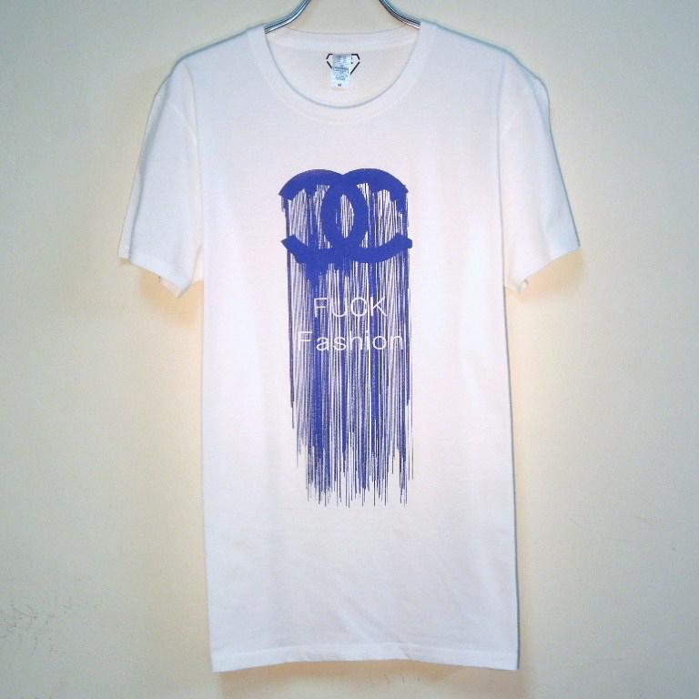 Fuck Fashion waterfall T-shirt white��Blue