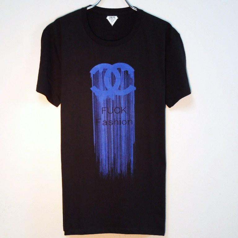 Fuck Fashion waterfall T-shirt Black��Blue