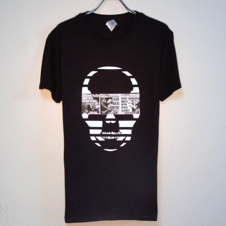 Skull news paper T-shirt black
