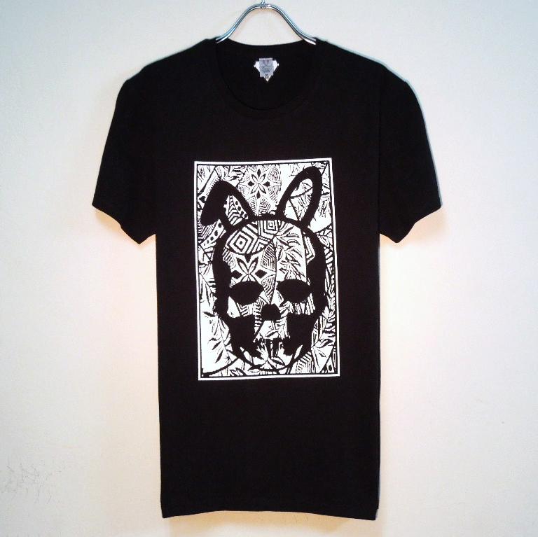 Skull Bunny ethnic T-shirt Black