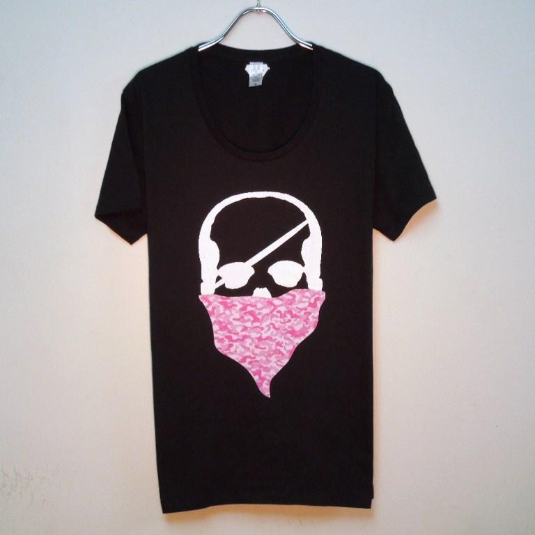 Skull pink camouflage bandana��Black