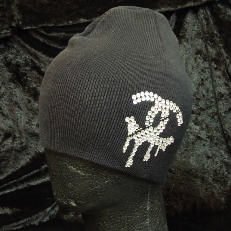 Parody Melting Swarovski knit cap black