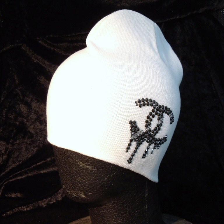 Parody Melting Swarovski knit cap white