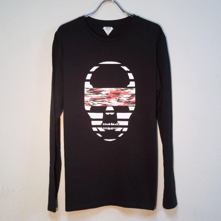 Skull camouflage red �� black Long T-shirt black