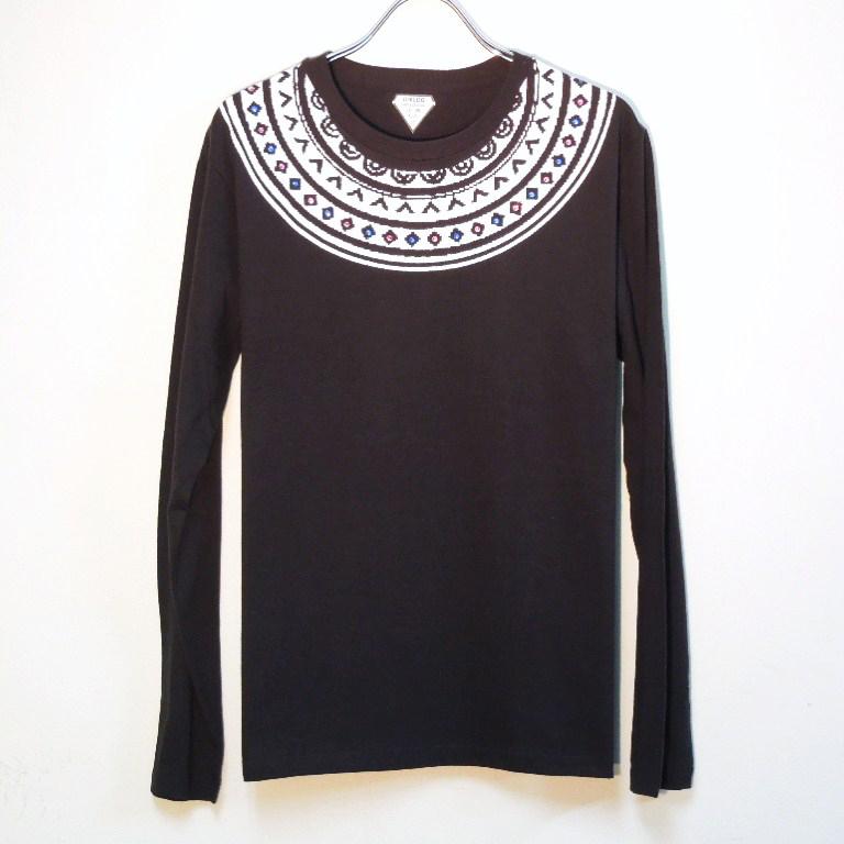 Samoa pattern Swarovski Long T-shirt Black