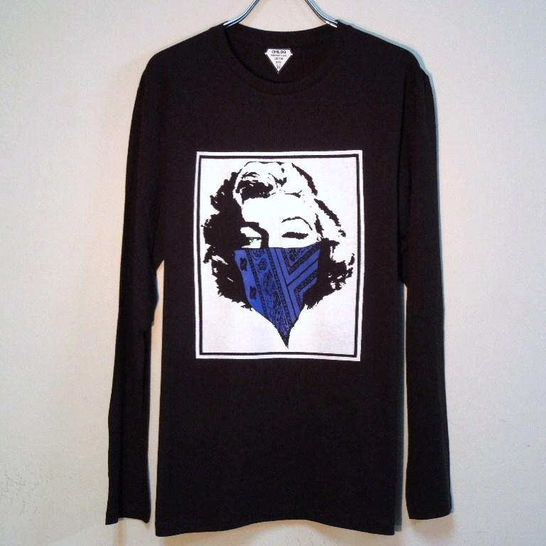 Marilyn bandana Swarovski Long T-shirt black �� blue