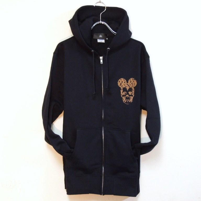 Skull mouse Rivas Monogram zip-up Parka Black