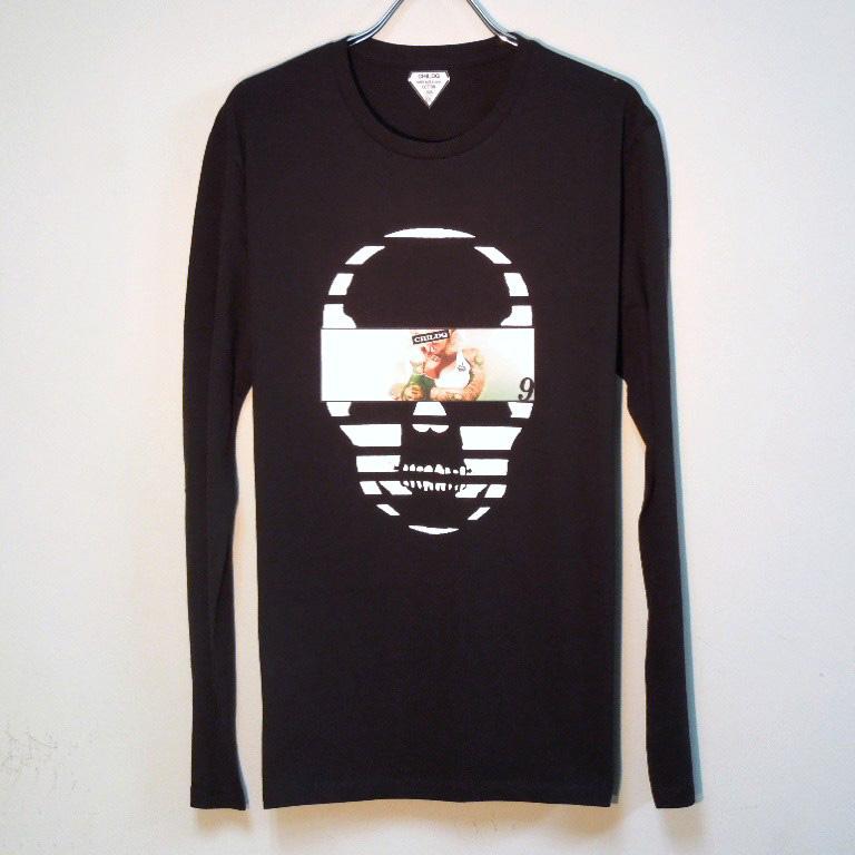 Skull Tattoo Girl NO.�� Long T-shirt black