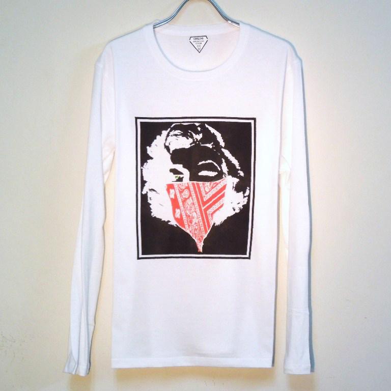Marilyn bandana Swarovski Long T-shirt white ��Red