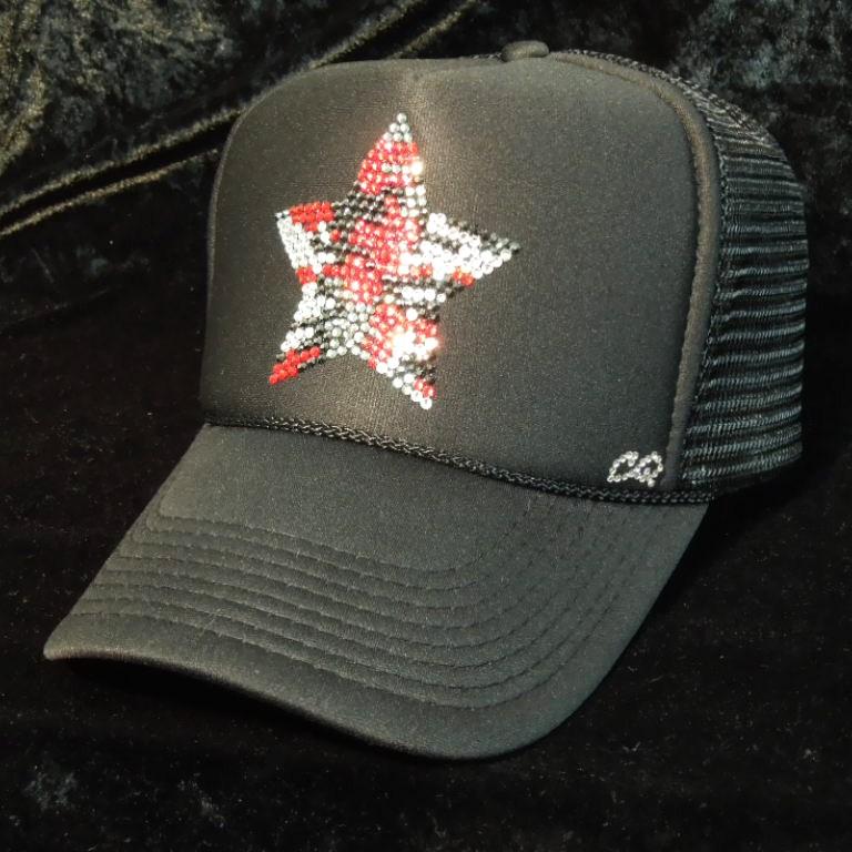 Star Camouflage Swarovski Cap Black��Red