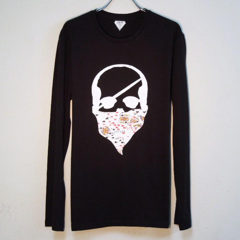 Skull bandana Trump Pattern Long T-shirt black