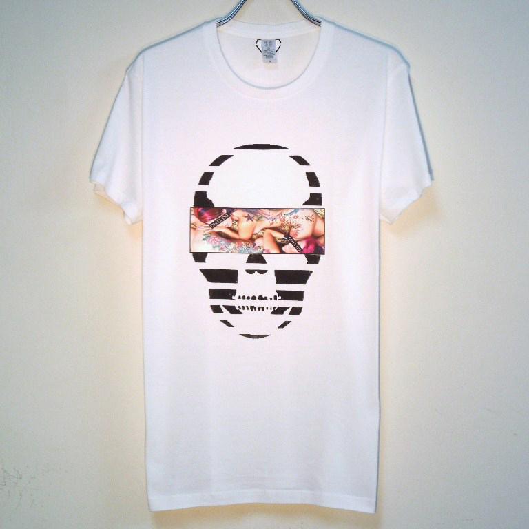 Skull Tattoo Girl NO.���� T-shirt��White