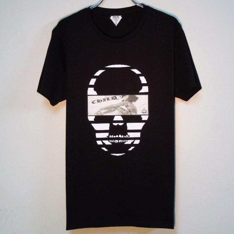 Skull Tattoo Girl NO.���� T-shirt��Black