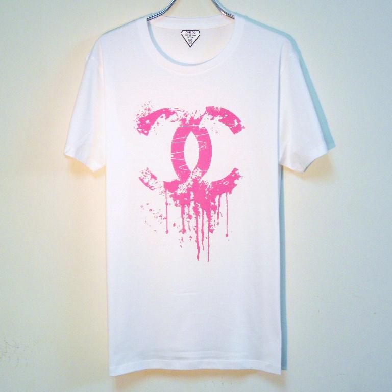 Parody Melting T-shirt white��Pink