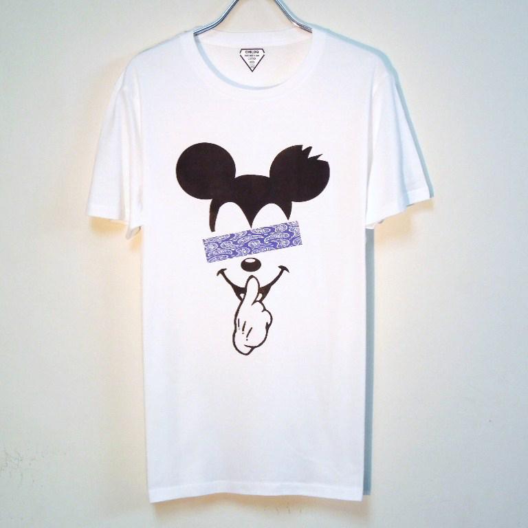 Secret mouse Swarovski T-shirt White & Paisley Blue