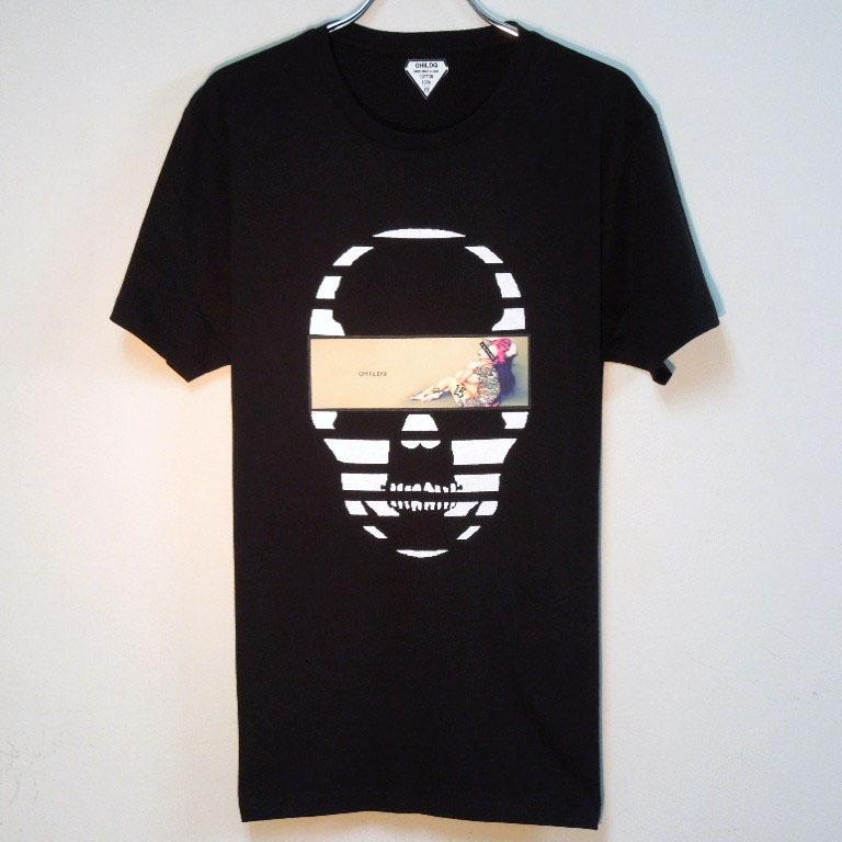 Skull Tattoo Girl NO.��5 T-shirt��Black