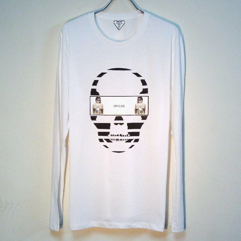 Skull Tattoo Girl NO.��6 T-shirt��White