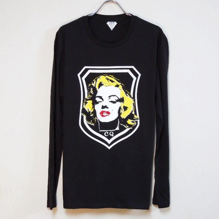 Marilyn Emblem Swarovski��Long T-shirt Black��Yellow