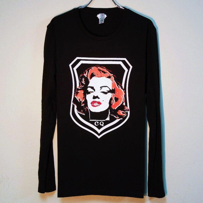 Marilyn Emblem Swarovski��Long T-shirt Black��Red