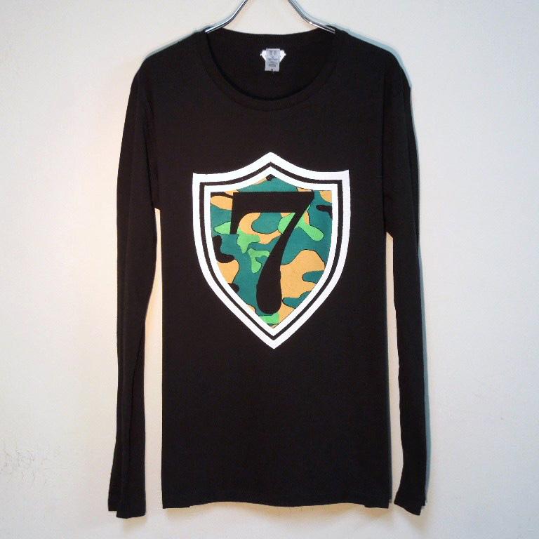 Emblem Seven Camouflage Long T Shirt Black