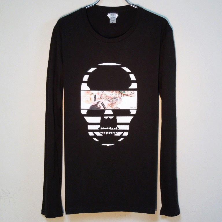 Skull Tattoo Girl NO.��7 T-shirt��Black