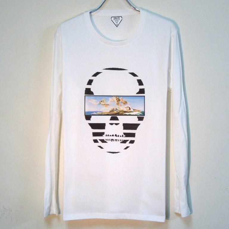 Skull Tattoo Girl NO.20 T-shirt White