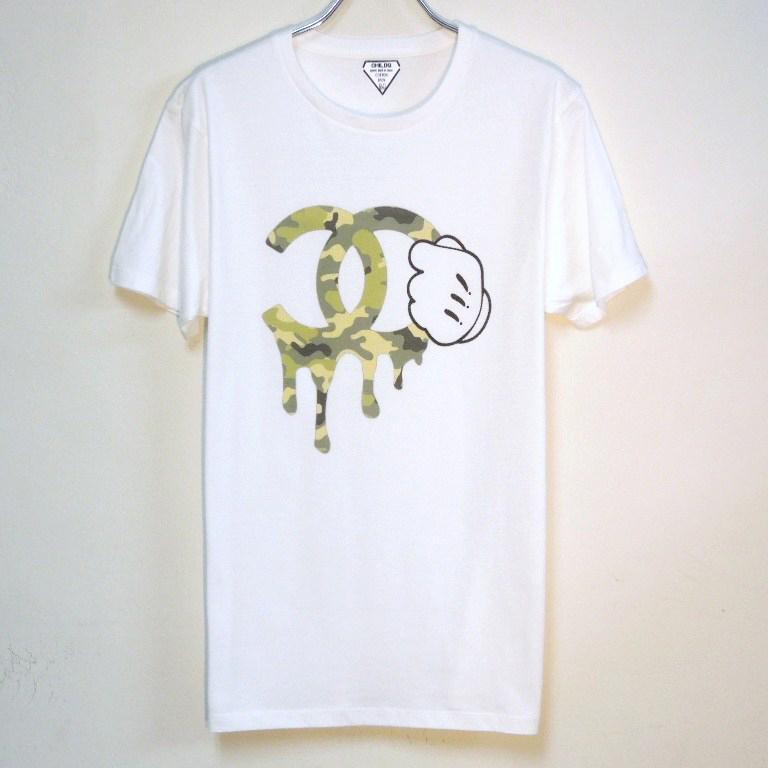 Parody One Hand Swarovski T Shirt White��Camouflage