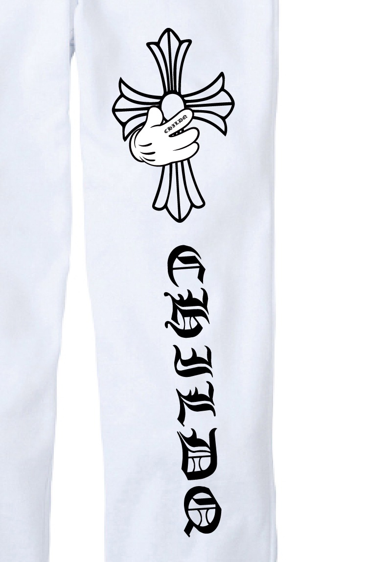 Cross hand pants White