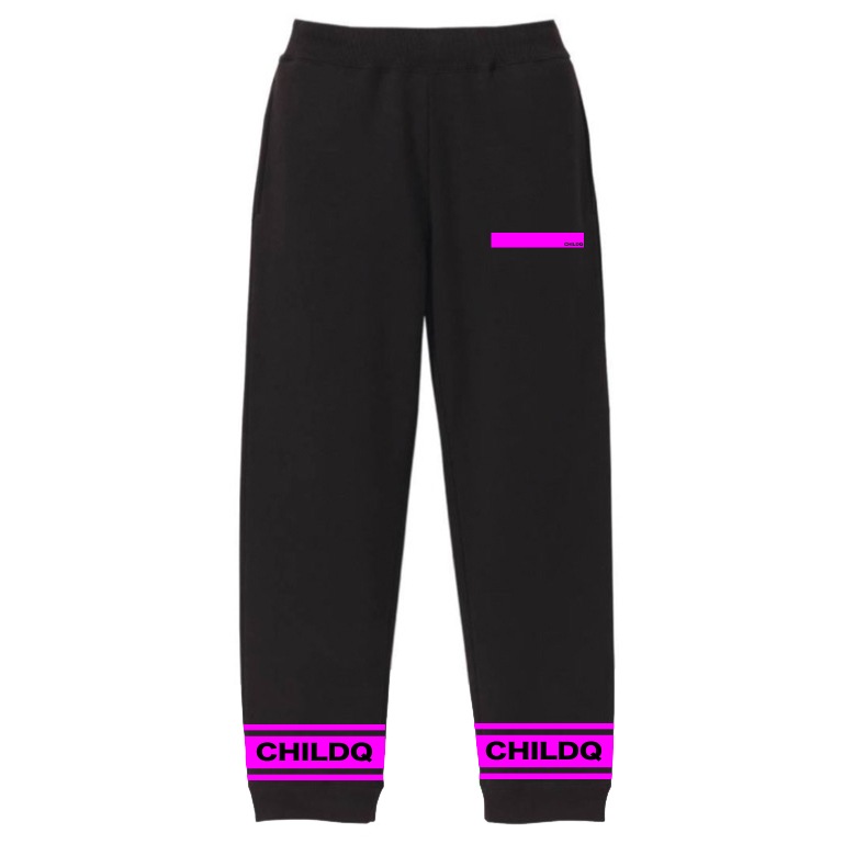 Vivid Pink Line pants Black