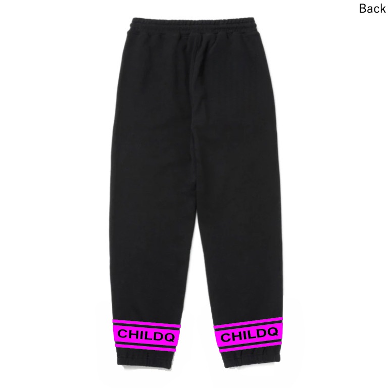 Vivid Pink Line pants Black