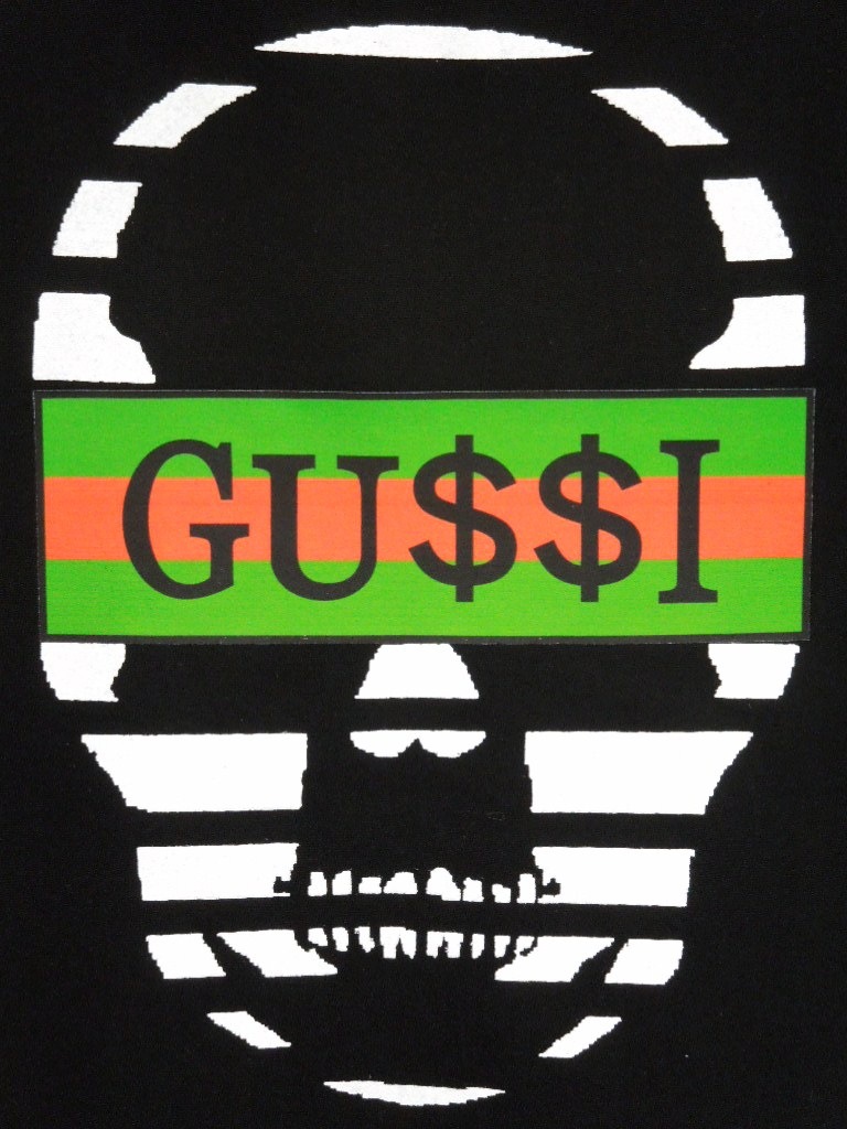 Skull GU $$ I T-Shirt Black