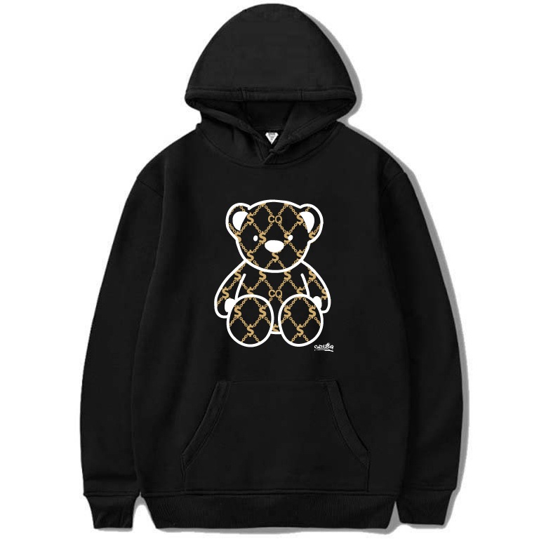Bear monogram hoodie Black