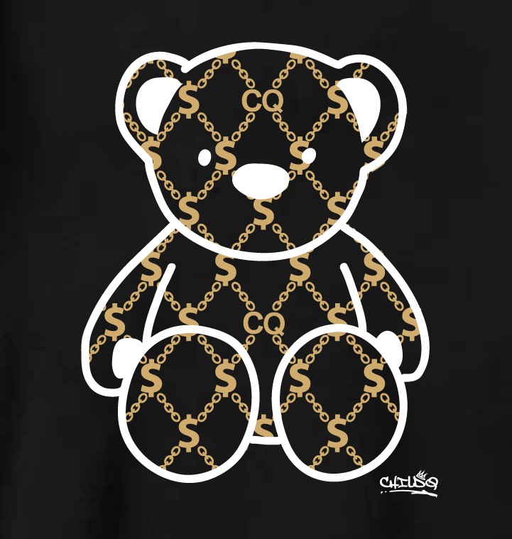 Bear monogram hoodie Black