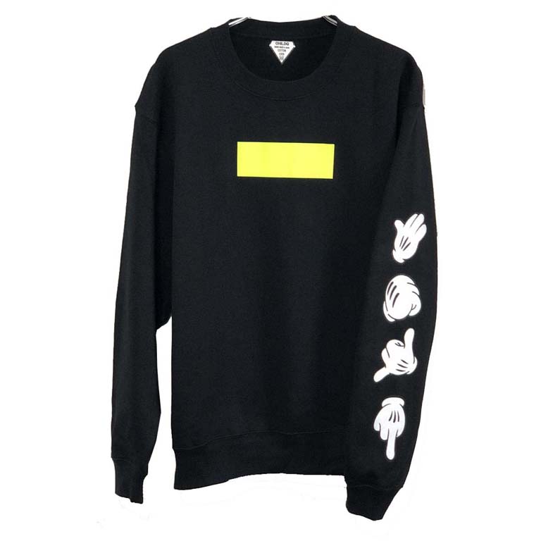 Hand sign yellow box sweat