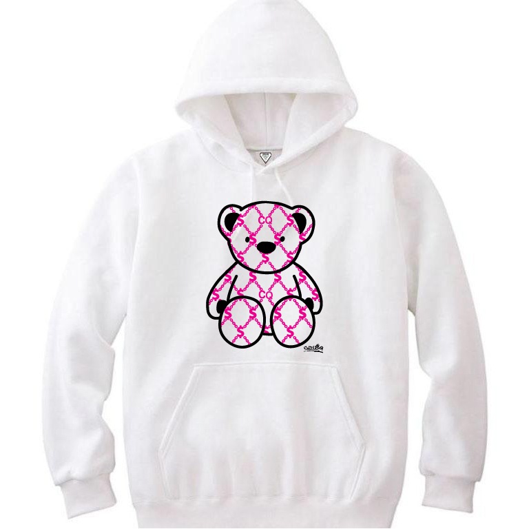 Bear monogram hoodie White
