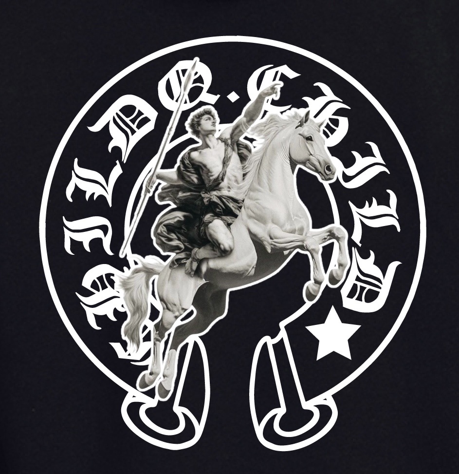 Horse Frame Hoodie Black