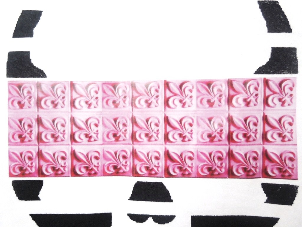 Skull crest monogram White��Pink