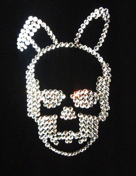 Skull Bunny Swarovski Polo shirt��Black��