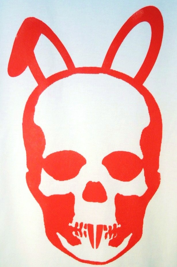 Skull Bunny T-shirt white��Red