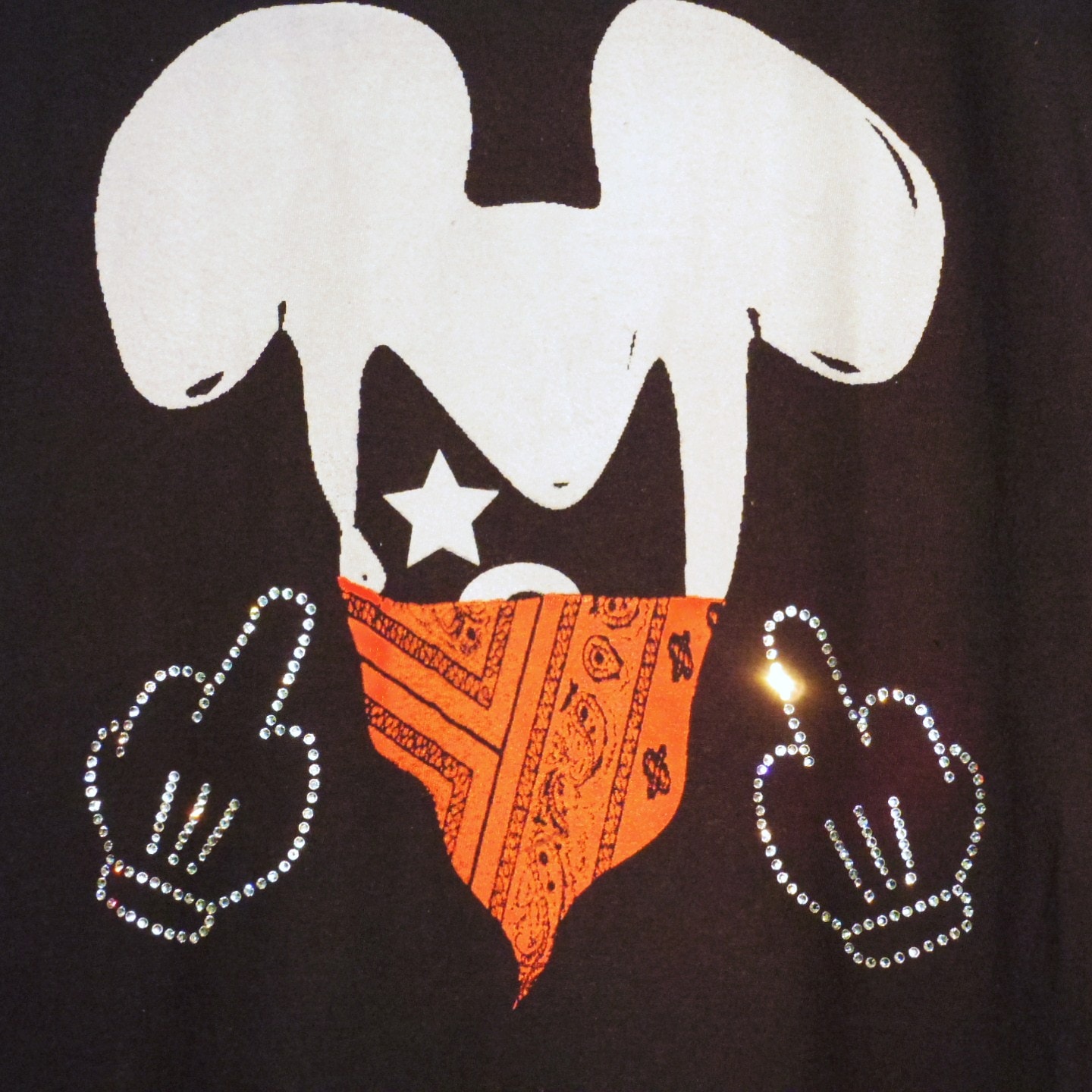 Gangster mouse Swarovski T-shirt Black��Red
