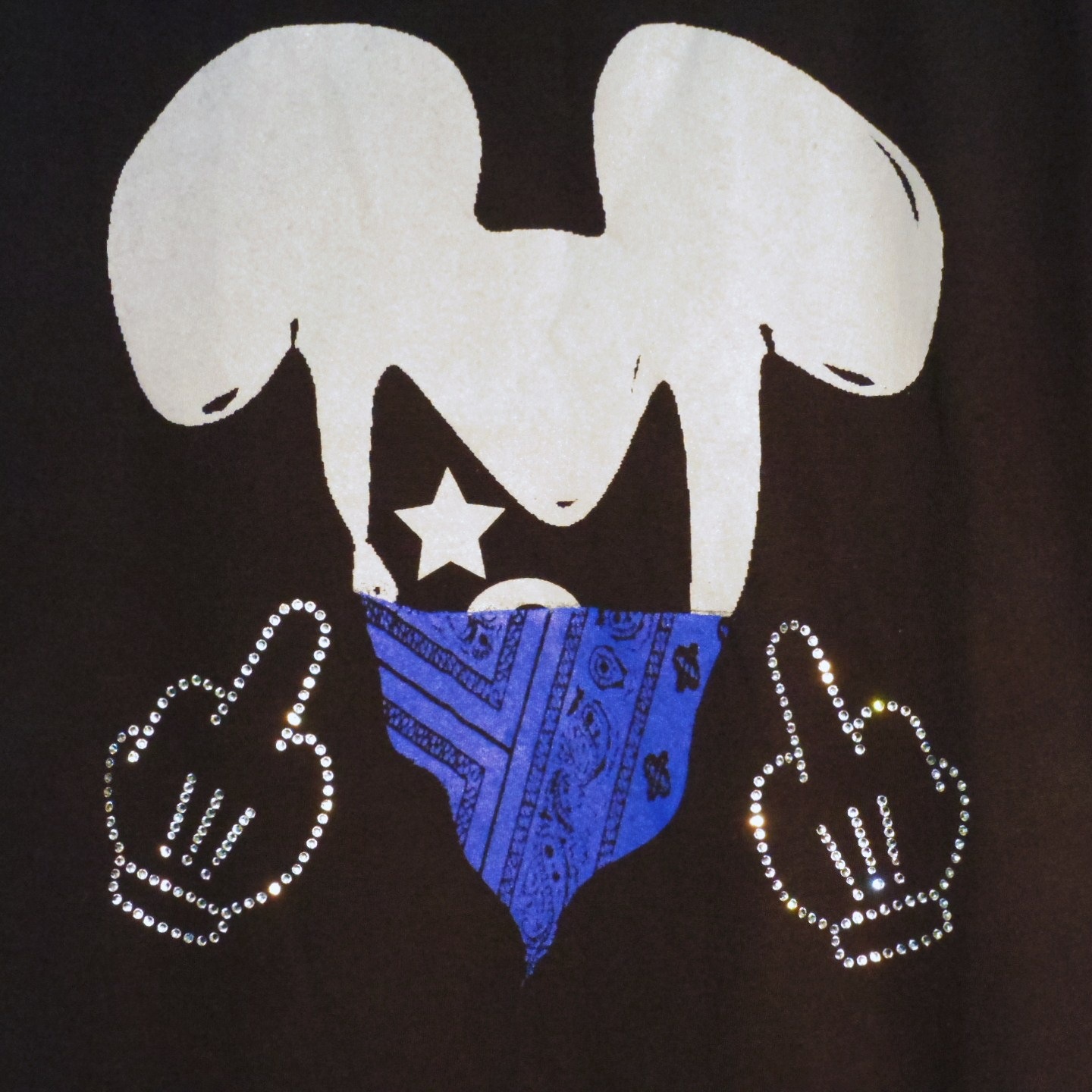 Gangster mouse Swarovski T-shirt Black��Blue