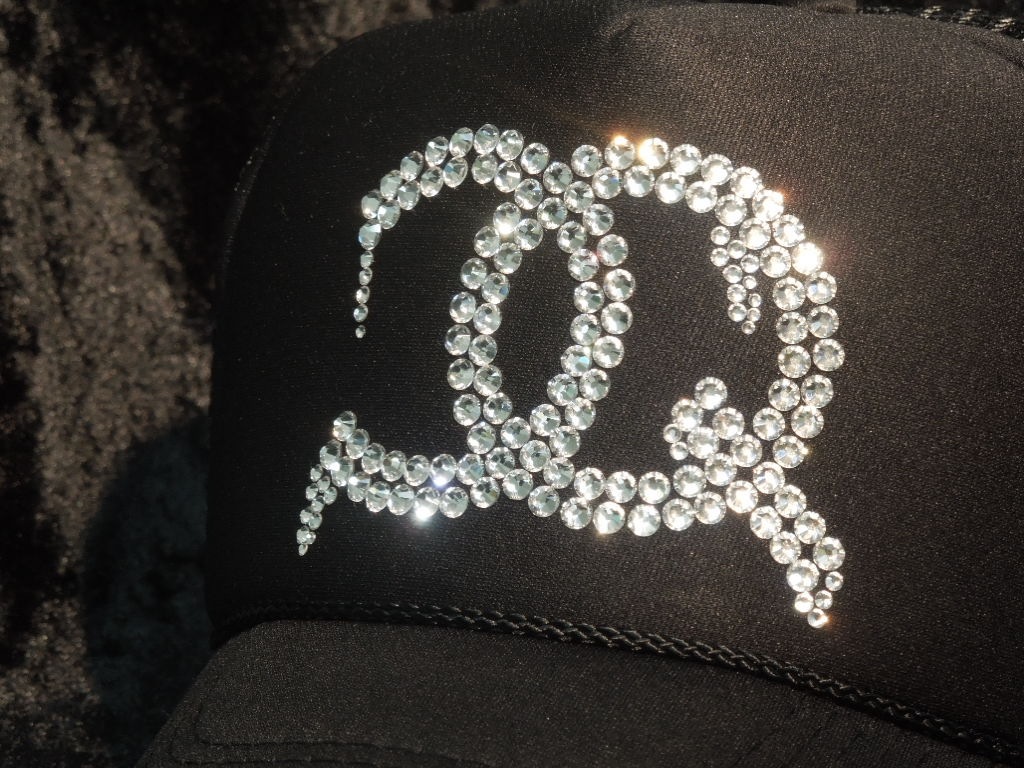CQ cross Swarovski cap black