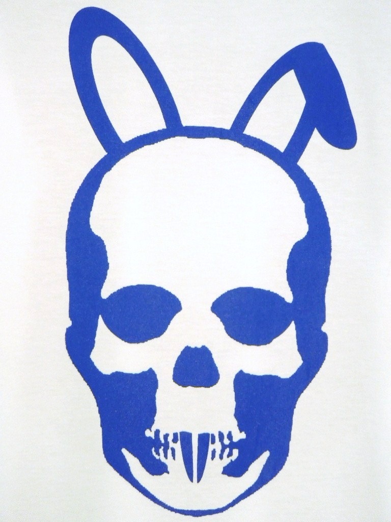 Skull Bunny T-shirt white��Blue