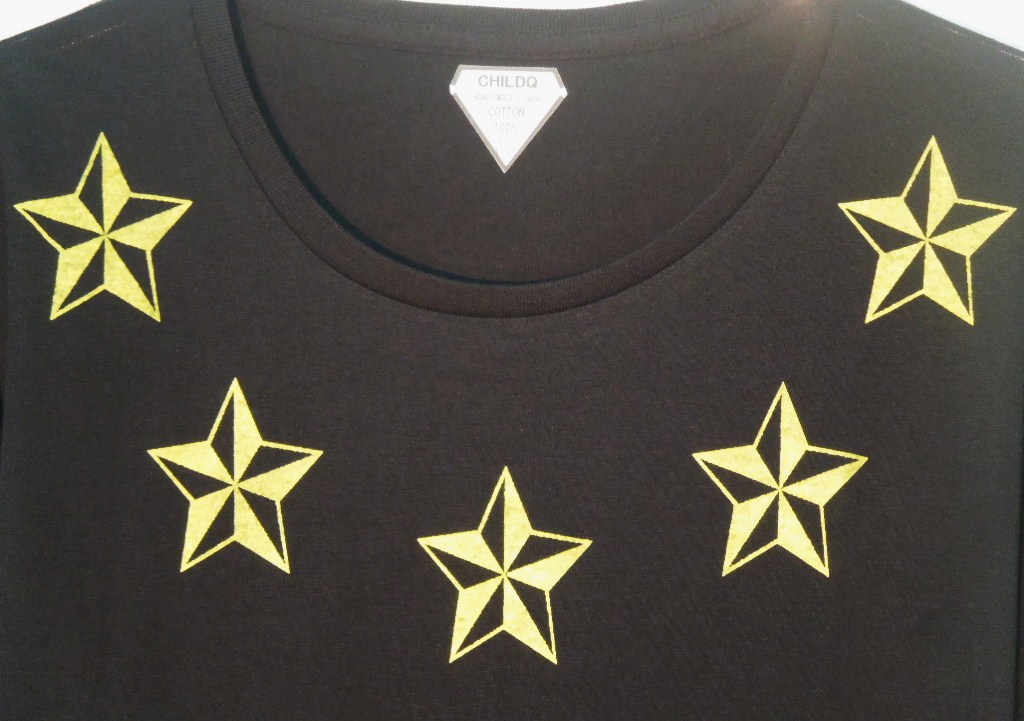 Five Rock Star T-shirt��black��Yellow