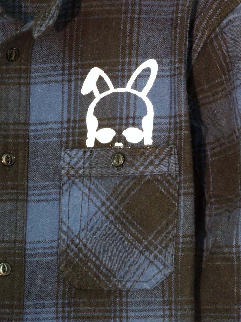 Skull Bunny flannel shirt Blue