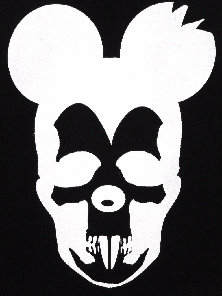 Skull Mouse Long T-shirt Black