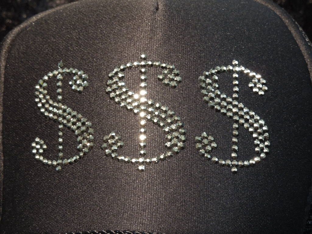 Dollar Three Swarovski Cap black